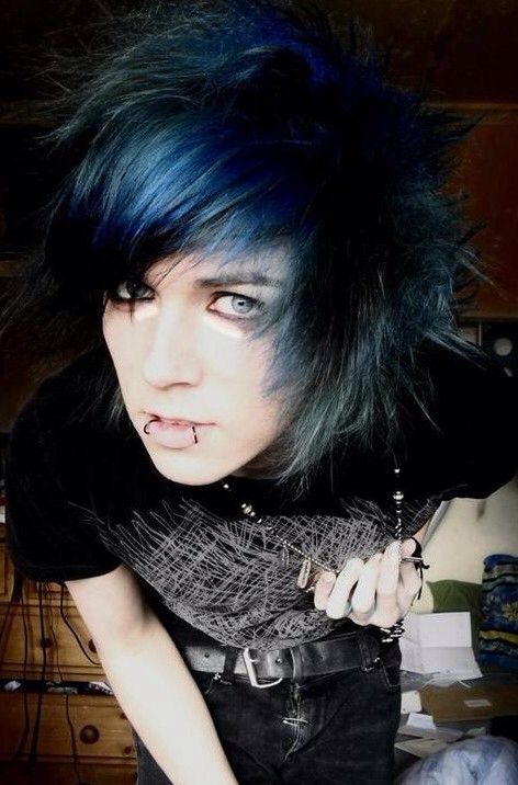 angie durham recommends emo guys with black hair and blue eyes pic