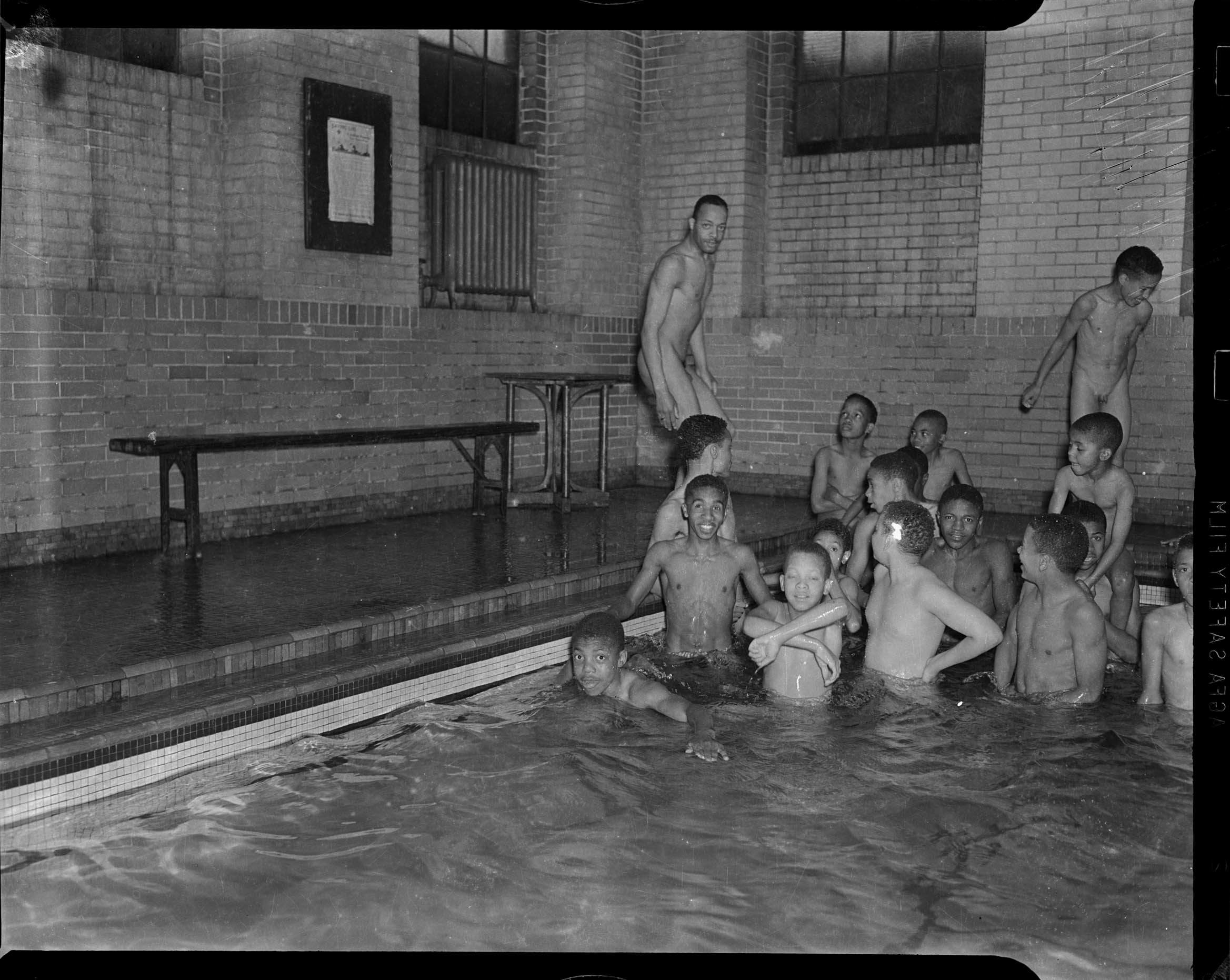 naked boys swimming